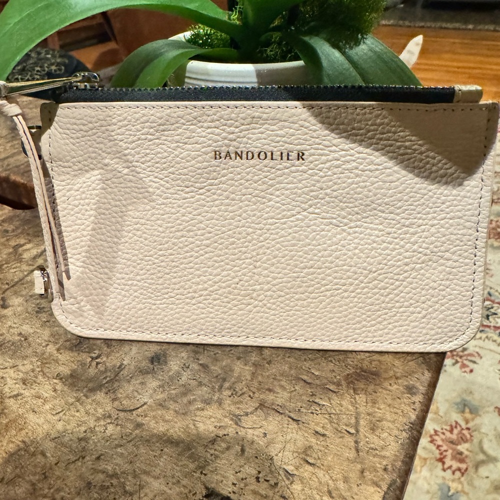 Bandolier Tan Pebbled Leather Pouch Zippered Accessories